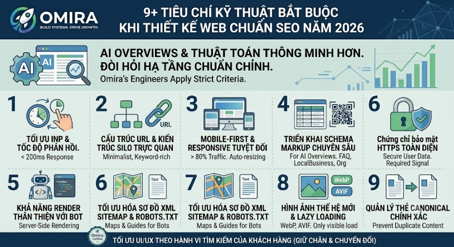 9+ Tiêu chí kỹ thuật bắt buộc khi thiết kế web chuẩn SEO