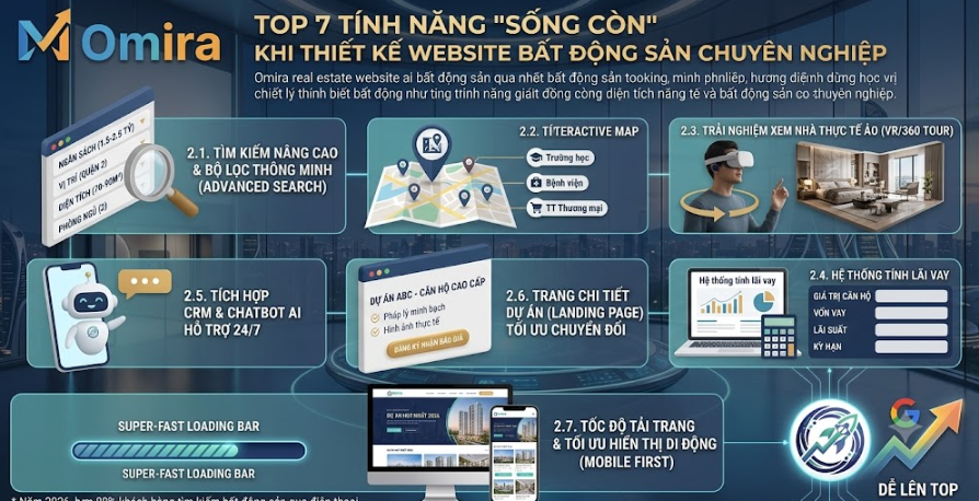 Top 7 tính năng sống còn khi thiết kế website bất động sản chuyên nghiệp