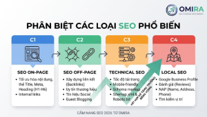 Tìm Hiểu Các Loại SEO Phổ Biến Phân Biệt Tường Tận SEO Onpage, Offpage, Technical Và Local SEO